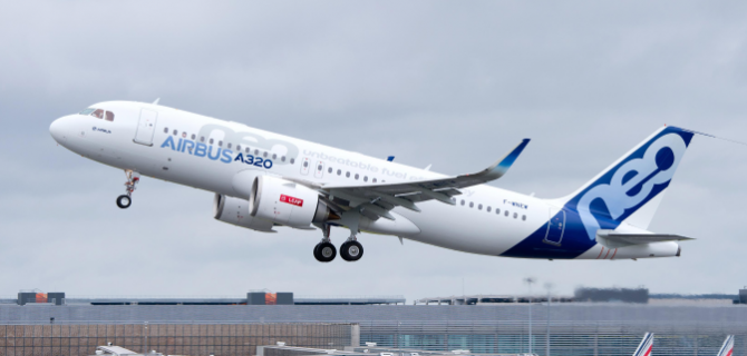 First Flight of new Airbus A320 NEO